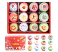 Focenat 12PCS Bombes de Bain, Noël Coffret Cadeau Boules de Bain, Moussantes Naturelles Huiles Essentielles Bombes de Bain, Noël Coffret Cadeau Femme, Cadeaux de Noël pour Femme Fille