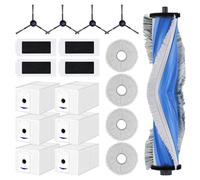 Focenat 19PCS Accessoires de rechange pour ECOVACS DEEBOT T30 PRO OMNI Aspirateur Robot, 1 Brosse Principale, 4 Filtres, 4 Brosses Latérales, 4 Serpillières, 6 Sacs à Poussière Antibactériens