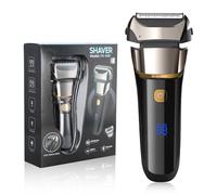 Focenat 2 en 1 Rasoir Electriques Hommes, Wet & Dry, Étanche, Rasoir Électrique Rechargeable pour Homme, avec Écran LCD, Tondeuse Barbe, Rasage Précis et Doux, pour Soins Corps, Cheveux et Visage