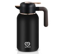Focenat 2L Pichet Isotherme, Théière Isotherme, Acier Inoxydable 304, 24h Chaud, Hermétique, Carafe à Café, Thermo pour Thé/Café/Boissons Chaudes