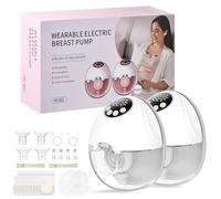 Focenat 2PCS Tire-Lait Electrique Mains Libres Portable, 4 Modes & 12 Niveaux Réglables, Ultra Silencieux Tire lait Électrique Avec housse anti-poussière, Fonction anti-débordement intelligente