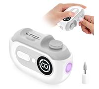 Focenat 4 En 1 Coupe Ongle Electrique,Coupe-Ongles Automatique,Coupe ongle electrique pour pied,Coupe Ongle Lime Électrique,avec Lumière LED,2 têtes de broyage,Pour Bébés,Adultes,Personnes Âgées