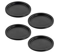 Focenat 4 Pièces Porte Bougie Metal, Support Bougies, Plateau Bougie Ronde, Chandelier Bougeoir Noir, Bougeoir Metal Noir, pour Bougie Pilier Baptême Décoration Mariage Able de Noël Maison Table Fête