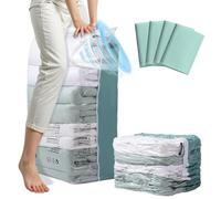 Focenat 4 Pièces Sac Sous Vide Vetement Aspirateur Cube, Grande capacité (80×100×38 cm), Réutilisable Housse de rangement sous vide, pour Vêtements Couettes Oreillers