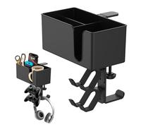 Focenat 5 en 1 Porte Gobelet Bureau avec Support Casque Gamer, Porte Gobelet de Bureau Détachable, Crochet pour Casque sous Burea, Porte Tasse avec Crochet Porte Casque 360° pour Maison Bureau