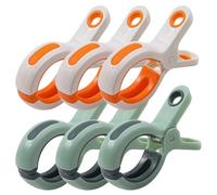 Focenat 6pcs Pince Serviette Plage, Grosse Pince à Linge, Clip de Brise-Vent, Durable Grosse Pince à Linge pour Transat Plage, Serviettes de Plage, Chaise Longue de Piscine, Vêtements, Couettes, Draps