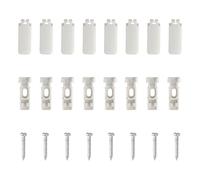 Focenat 8 Pièces Supports de Serrage pour Store Plissé, Pièces de Rechange Plissée avec Vis, Blanc, Tendeurs Plissés Supports Universels pour Supports Adhésifs et Plaques Adhésives Stick & Fix