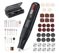 Focenat 8V Outil Rotatif Multifonction Sans Fil avec 61 Pièces Accessoires, 5-Vitesses, 23000tr/min Max, Mini Perceuse Sans Fil Avec Lumière LED, pour Sculpture Polissage Ponçage Perçage et Bricolage