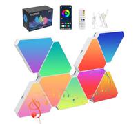 Focenat 9 PCS Panneau LED Triangle Murale Lampe, Music Sync Smart RGB Modulaires Light, Applique murale, Panneau LED RGB Lampe Gaming DIY, Veilleuse Lumière LED Triangle pour Chambre Salon