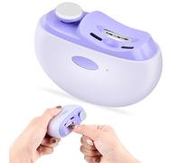 Focenat Coupe Ongle Electrique, 3 en 1 Coupe-Ongles Automatique avec Polissage et Rangement, Lumière LED, Rechargeable USB, Portable Lime a Ongle Électrique pour Bébés Adultes Personnes Âgées (Violet)
