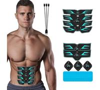 Focenat EMS Ceinture Abdominale Electrostimulation, Electrostimulateur Musculaire, 12 Modes et 20 Intensités, Rechargeable par USB, pour Abdomen, Bras, Jambes, Femme, Homme