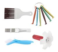 Focenat Ensemble de Nettoyage de Climatiseur 5 Pièces, Peigne d'Aileron de Condensateur et Brosse pour Radiateur et Évaporateur, Outil de Réparation et Nettoyage pour Aileron de Climatiseur