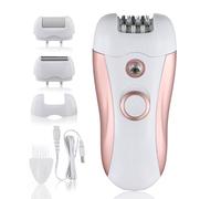 Focenat Épilateur Femme Électrique 3-en-1, Rechargeable USB avec Lumière LED, Rasage, Exfoliation et Épilation, Utilisation Sèche et Humide, Pour Visage, Jambes, Aisselles et Zone Bikini