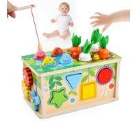 Focenat Jouet Enfant Montessori en Bois, 9-in-1 Jeu de Pêche Magnetique Éducatif, Jouet Motricité Fine pour Bébé 3 4 Ans, Cadeau Garçons Filles