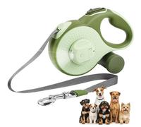 Focenat Laisse Chien Enrouleur,Laisse Flexi 8m,360° Anti-nœuds,avec Un Boutton S'arrêter Bloquer,Lampe LED,Porte-Sacs à Déjections Canines,Jusqu'à 35 kg,pour Petit, Moyen et Grand Chiens (Vert)