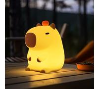 Focenat Lampe capybara,Veilleuse Enfant Rechargeable,Veilleuse silicone souple,Lampe kawaii,Veilleuse animal,Veilleuse Bébé Capybara,avec Fonction de Gradation Tactile,pour Chambre D'Enfant