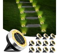 Focenat Lot de 12 Lumière Solaire Extérieur,8 LED Lampe Solaire Au Sol,Etanche IP65 Lampe Solaire Exterieur,Spot solaire exterieur,Eclairage exterieur solaire,pour Allée Pelouse Terrasse Cour Piscine