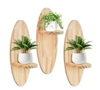 Focenat Lot de 3 Étagères Murales en Bois, Petites Étagères Flottantes Décoratives - Étagère Murale Bois pour Décoration Murale et Plantes - Support Mural Étagère pour Salon, Chambre, Entrée