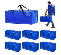 Focenat Lot de 6 Sac Demenagement Grand Format, 90L Sac de Déménagement avec Sangles de Sac à Dos et Poignées, Robustes Imperméable Pliable, Sac Rangement pour Vêtements, Linge de Lit