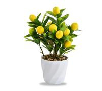 Focenat Mini citronnier Artificiel en Pot,Faux citronnier bonsaï Artificiel en Pot,Pot de Fleurs Artificielle Bonsaï de Citron,Faux Citron Plante en Pot,pour Le Salon,Le Bureau,la Chambre à Coucher