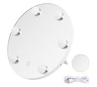 Focenat Miroir Coiffeuse LED Miroir de Maquillage avec 6 Lumiere Mirroir Maquilleur Lumineux Miroir Grossissant x 10 Miroir Hollywood Miroir pour Coiffeuse Salle de Bain Bureau Réglable