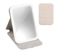 Focenat Miroir Maquillage Lumineux à Rotation 360°,Miroir Coiffeuse LED Réglable Miroir pour Coiffeuse 3 Couleurs Miroir avec Lumiere de Maquillage Cosmétiques pour Bureau/Voyage/Coiffeuse (Crème)