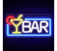 Focenat Neon Bar, Enseigne Lumineuse LED, Neon LED Mural de Bar Deko, Lampe Néon Acrylique, Alimenté par USB, Neon Bar Enseigne pour Housebar Pub Club Magasin Célébration Fête Décoration, 42x22x1.2cm