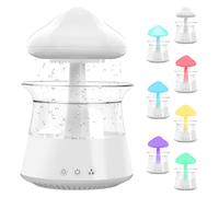 Focenat Nuages de pluie Humidificateur avec veilleuse, 3 Modes Pluie/Brouillard Humidificateur d'air 300 ml, pour bureau, Maison, chambre d'enfant, Sans BPA, Blanc