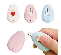 Focenat Paquet de 3 Ouvre Lettre, Ouvre enveloppe avec Bords Tranchants, Efficace Sûre Mini Cutter Portable Rétractable Coupe Papier en Plastique Pour la Papeterie, Express Box, Papier, Artisanat (B)