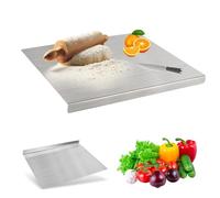 Focenat Planche a Decouper Inox 40 x 30 cm, Planche à Pétrir Inox, Protege Plan de Travail Cuisine avec bord d'arrêt, Plaque Inox Cuisine, planche à découper en titane pour Cuisine, Bar, Restaurant