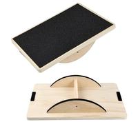 Focenat Planche d'équilibre 40 * 30cm, Planche d’équilibre en Bois Professional, Balance Board Antidérapante, Wobble Board, Planche Inclinée En Bois pour la maison, le gymnase et l'extérieur, Bureau