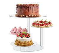 Focenat Présentoir à Gâteaux à 4 Étages, Présentoir à Cupcakes en Acrylique Transparent, Présentoirs Gâteaux Dessert, Presentoir Aperitif Buffet, pour Mariages, Anniversaires, Bébé Fête, Après-Midi