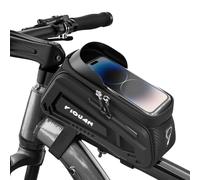 Focenat Sacoche Vélo Étanche, Sacoche Cadre Velo avec Écran Tactile en TPU, Sacoche Guidon VTT, Support Téléphone Velo pour Jusqu’ à Téléphone de 8" (24×12×12cm)