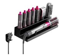 Focenat Support de Rangement Compatible avec Dyson Airwrap Styler, Support de Montage Mural Organisateur avec Adhésif, pour Dyson Airwrap Styler, pour Maison Salle de Bain (Acier Inoxydable, Noir)