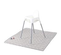 Focenat Tapis pour Chaise Haute, Tapis Antidérapant Bébé, Tapis Protection Chaise Haute, Tapis de Protection Sol avec 4 Ventouses, Tapis Imperméable pour Chaise Haute, Peinture, Pique-Nique, 130x130CM
