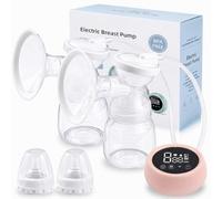 Focenat Tire Lait Electrique Main Libre, Tire lait manuel, Breast pump, Pompes à Seins Silencieux, avec Écran Tactile LED, 4 Modes & 9 Niveaux, Sans BPA, Idéal pour Voyages et Maison (Rose)