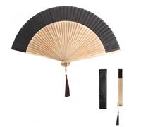 Focenat Ventilateur Chinois, Éventails Pliants, Eventails Pliable à Main, Éventails en Bambou avec Frange, pour Fête Mariage Cadeau Décoration Accessoires
