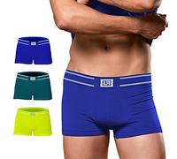 FOCENZA Boxer homme en microfibre élastique sans couture, culottes pour homme confortables et avec un bon soutien, multipack de 3 pièces, fabriqué en Italie, Pétrole - Bleu - Jaune Fluo, Large-X-Large