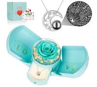 FOCIE Collier avec véritable rose préservée avec « Love You Forever Flowers » - Cadeau d'anniversaire pour femme, maman, épouse, grand-mère, petite amie, elle pour la Saint-Valentin, la fête des mères