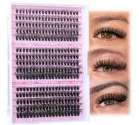 Focipeysa Lot de 300 extensions de cils volumineux à faire soi-même - Cils individuels en vison pour application personnelle à la maison par Focipeysa (grappes de cils en vison 8 à 16 mm)