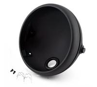 FOCKCPGEGV Coque Extérieure De Phare LED Vintage De 7 Pouces Pour Moto, Boîtier De Phare De Course, Couvercle De Boîtier, Base De Coque De Phare Pour Protection de phare(Flat Matt black)