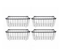 Focket Bacs de Rangement pour Congélateur Coffre, Construction en Acier au Carbone, Bacs de Rangement pour Congélateur, de pour Tiroir Inférieur avec Poignées pour le du Garde-manger de Cuisine