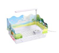 Focket Bain d'oiseaux Automatique, Douche pour Perroquet Alimentée par USB avec 26 Sorties d'eau à Double Rangée et Filtre à Pompe Amovible, Grand Bain d'oiseaux en Cage pour (Baignoire Vie à la