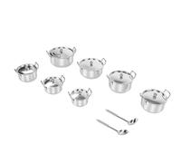 Focket Batterie de Cuisine en Acier Inoxydable, 6 Pièces, Casseroles et Poêles avec Base Multicouche pour Cuisinières électriques à Gaz à Induction, Passe au Lave-vaisselle, Poignées Ergonomiques,