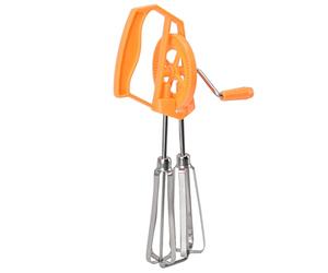 Focket Batteur à Main, Fouet à œufs en Acier Inoxydable à Rotation Automatique, Batteur à Manivelle avec Double Tête pour œufs, Beurre, Farine, café, Cocktail, Mélange, Fouet, Battement, Agitation