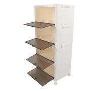Focket Boîte de Rangement à Chaussures Pliantes, Organisateur de Supports à Chaussures Pliables Transparent à 4 Niveaux avec Roues pour Une mobilité et Un Assemblage Faciles, de Grande capacité PP