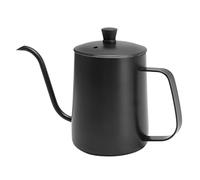 Focket Bouilloire à Col de Cygne, Poignée Ergonomique à Extraction Uniforme en Acier Inoxydable 304, Bouilloire à café, avec Couvercle Amovible pour la Maison, le Bureau, le café, le Camping (600ML