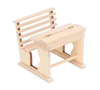 Focket Bureau d'école pour Maison de Poupée, Plateau Ouvert en Bois de Bouleau à l'échelle 1:12 avec Chaise Squelette pour Ensemble de Jeu de Salle de e Maison de Poupée Miniature