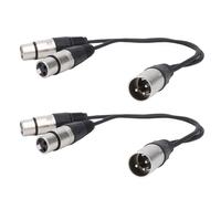 Focket Câble de Séparateur XLR, Combinaison de Micro à Double Femelle à Mâle avec Connexion équilibrée pour les Caméras de Mélangeurs (2 pièces)