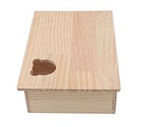 Focket Cachette de Maison pour Hamster, 6 Pièces en Rondins avec Toit Mobile, Cachette en Bois pour Hamster, Maison Labyrinthe Multi-Chambres avec Toit Amovible pour Souris, Gerbilles, Petits